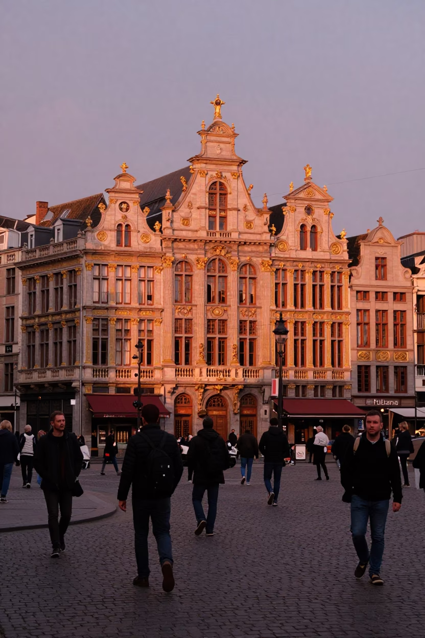 Brussels Dusk Light at Copper-toned Light Before Dusk in in Brussels, Belgium