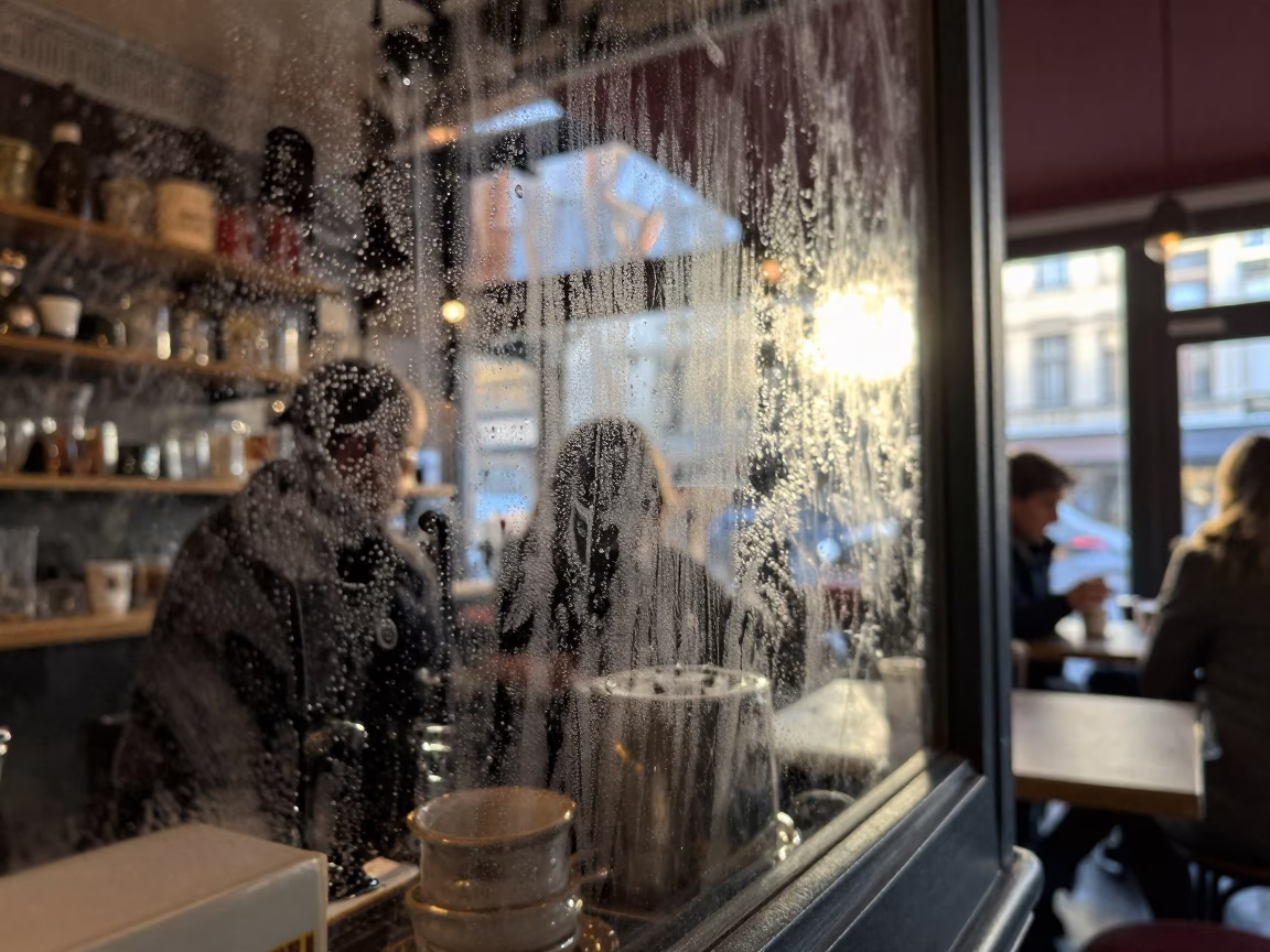 Brussels Morning Condensation at The Late Morning Light in in Brussels, Belgium