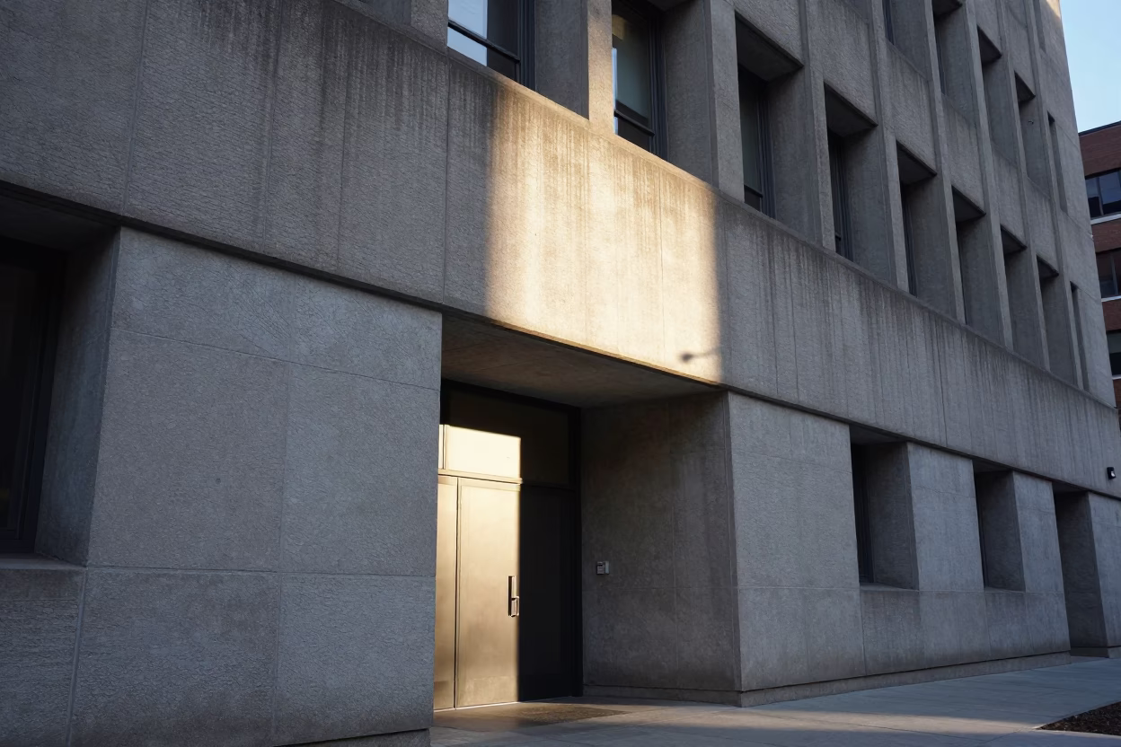 Brutalist Architecture just after sunrise in Boston in in Boston, Massachusetts, United States