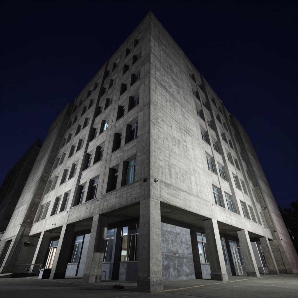 Brutalist Concrete University Building in Beijing in in Beijing, China