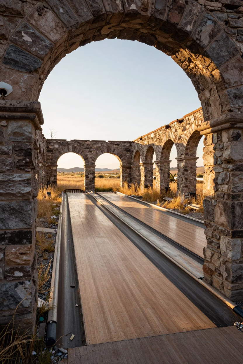 Buckled Lanes in Collapsed Idaho Cloisters in among collapsed cloisters in Idaho