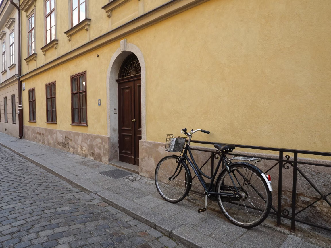 Budapest Morning Light Reveals Historic Street Details and Daily Life in Hungary in in Budapest, Hungary