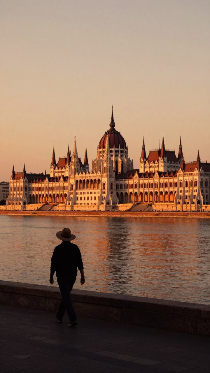 Budapest Parliament Building And Danube River in in Budapest, Hungary