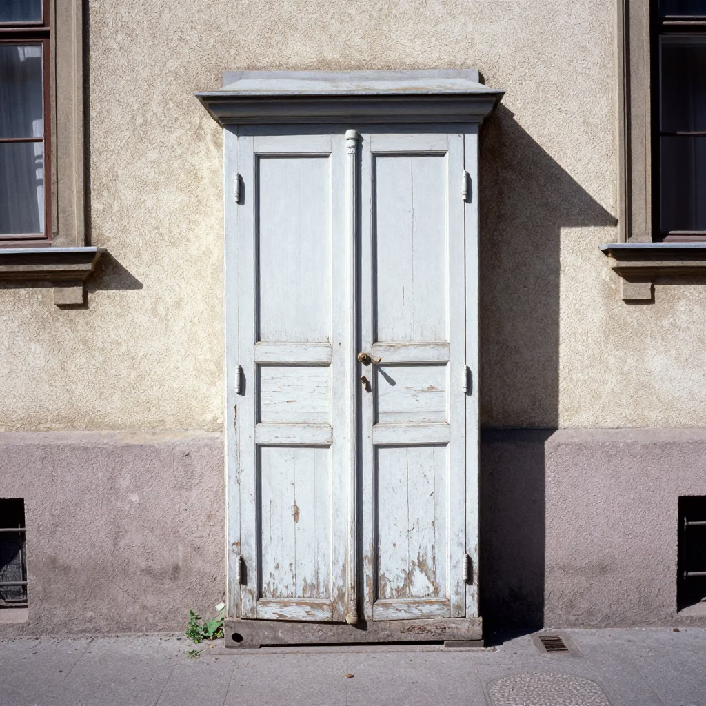 Budapest Street Scene at The Flat Glare Of Noon Light in in Budapest, Hungary