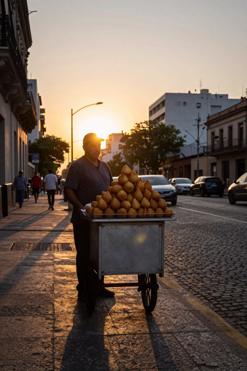 Buenos Aires Crispy Coxinhas at As The Sun Drops Toward The Horizon in in Buenos Aires, Argentina