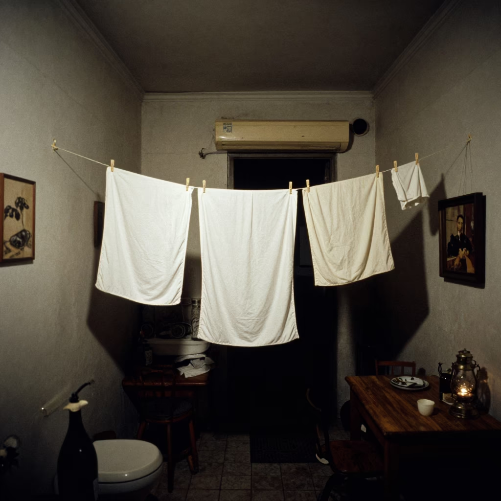 Buenos Aires Nightlife Interior with Hanging Laundry and Vintage Decor in in Buenos Aires, Argentina