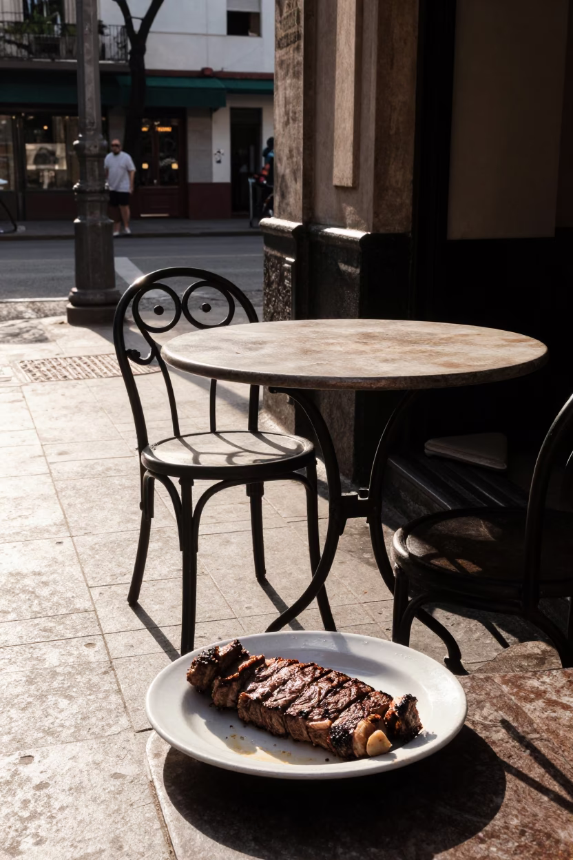 Buenos Aires Street Scene at The Late Afternoon Light in in Buenos Aires, Argentina