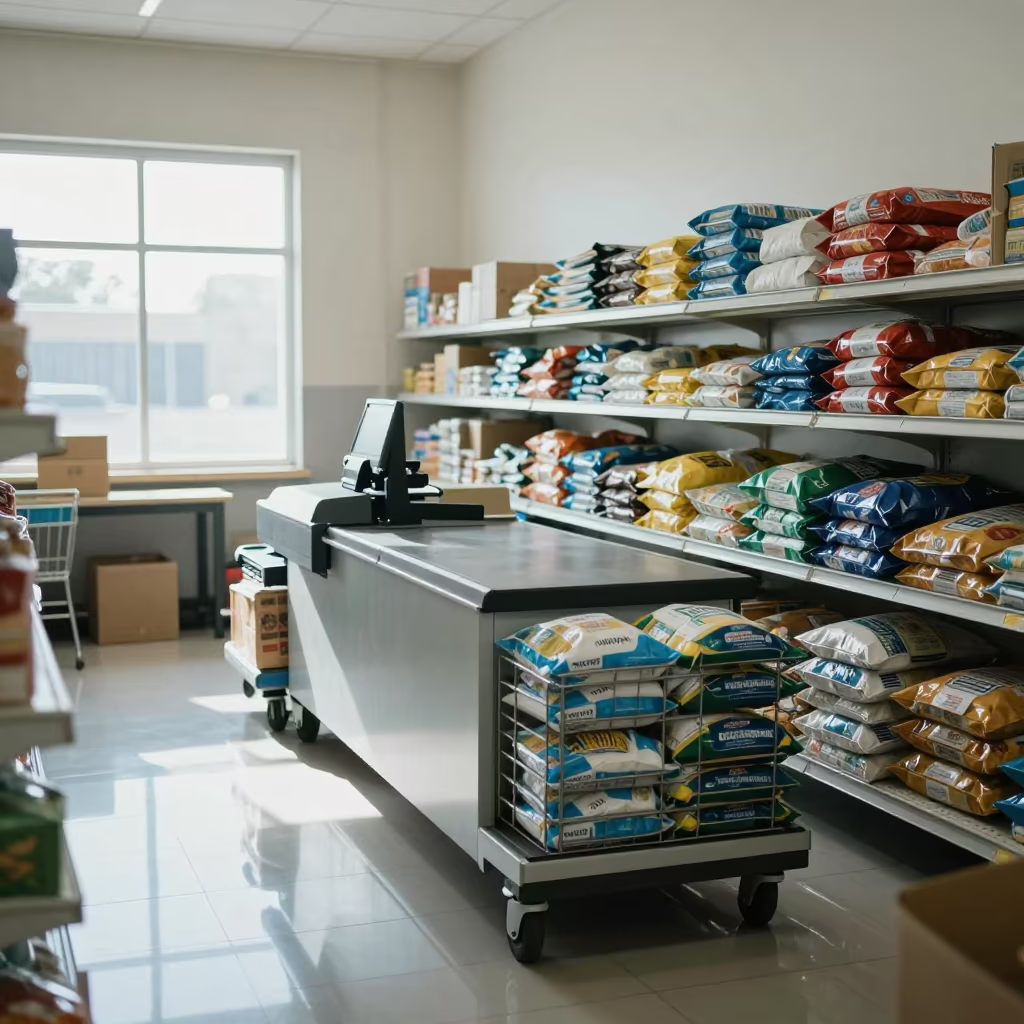 Bulk Wholesale Checkout in Masvingo Retail Aisle in inside a bright retail aisle in Masvingo