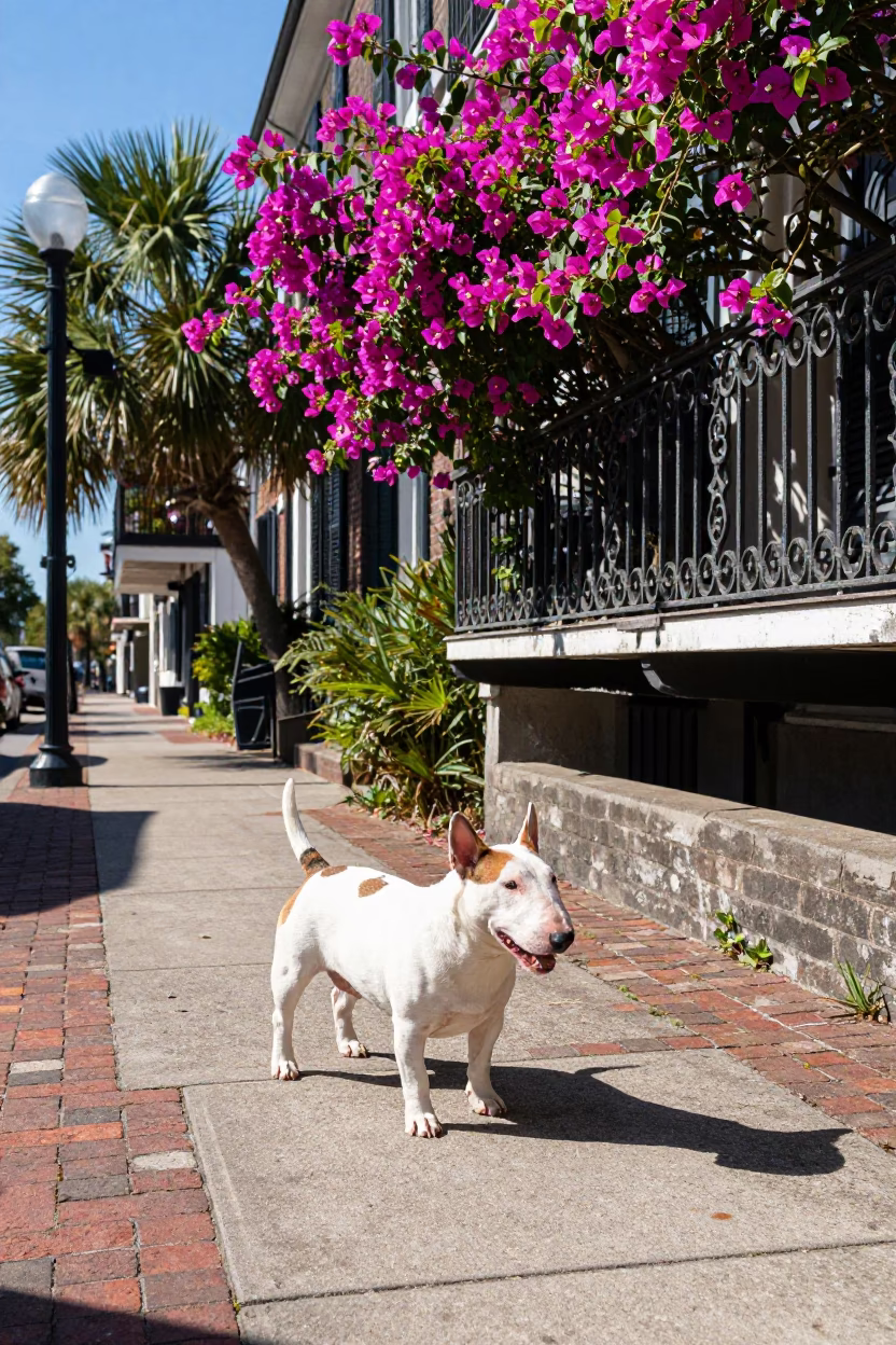 Bull Terrier in Charleston in in Charleston, South Carolina, United States