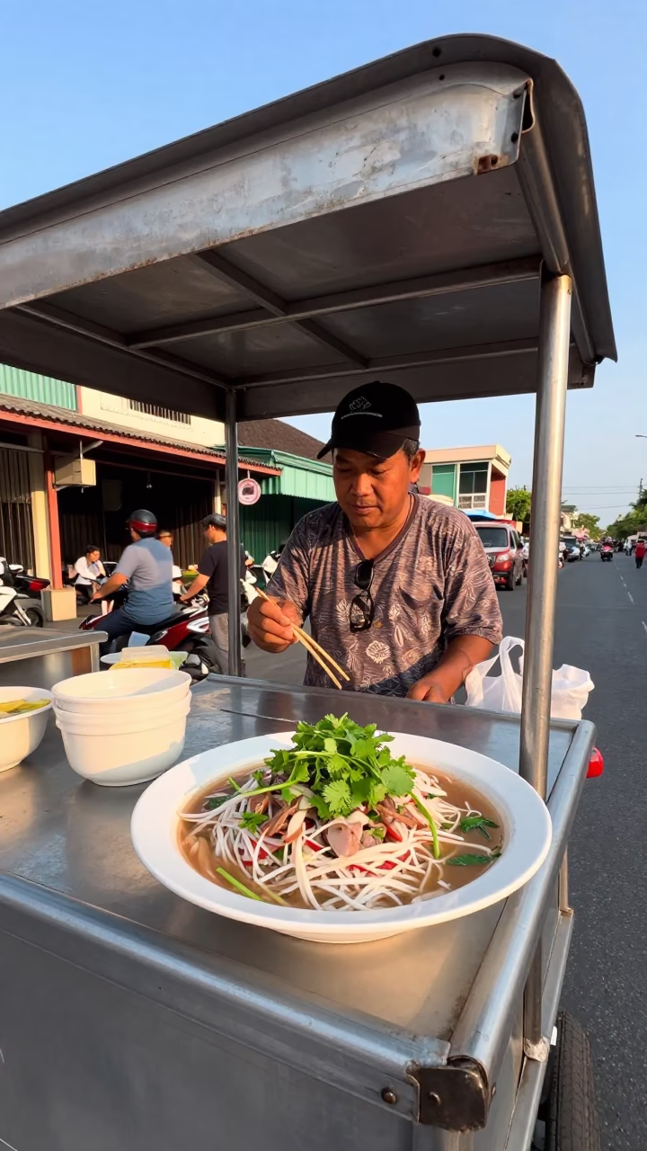 Bun Cha in Phuket at The Early Afternoon Light in in Phuket, Thailand
