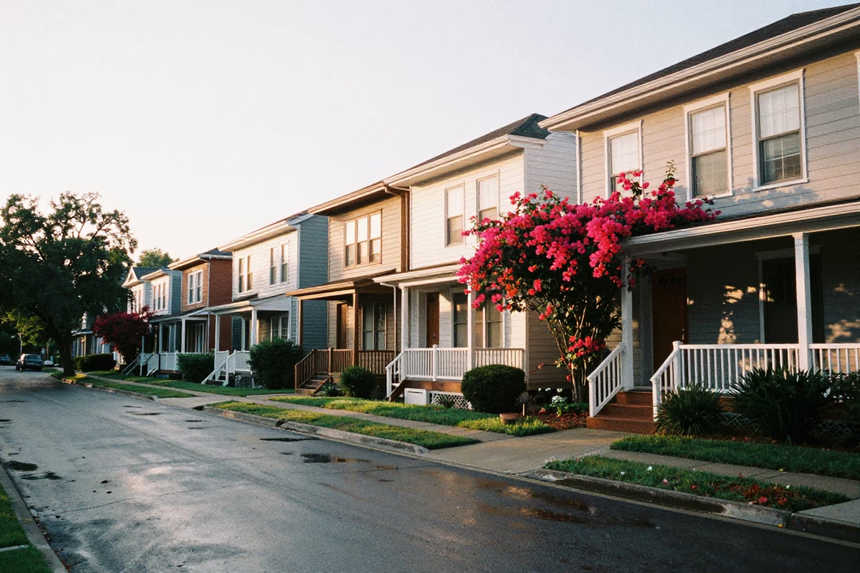 Bungalow Row in Nashville in in Nashville, Tennessee, United States