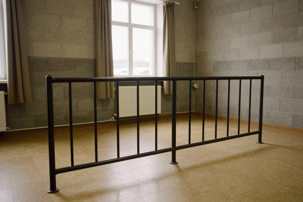 Bunk Tag Rail Silhouette in Icelandic Barracks in inside a briefing room in Iceland