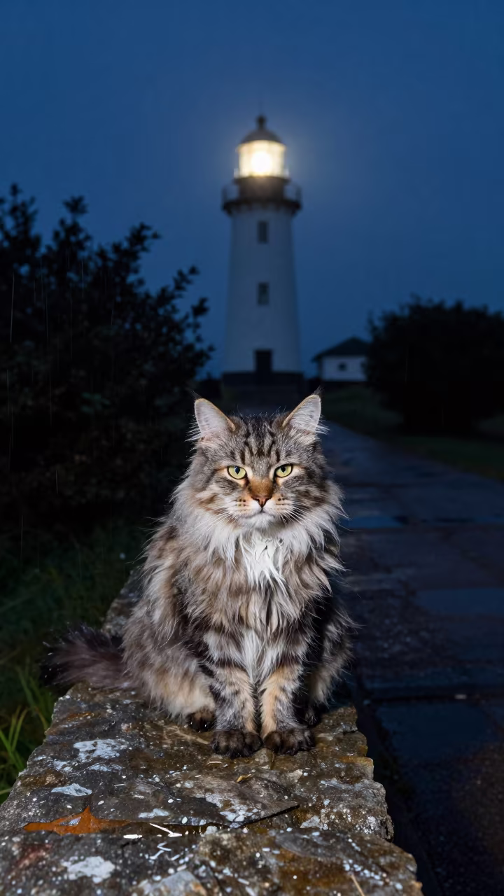 Burmilla Longhair Cat on Park Wall in Ondjiva in along a quiet park path with soft open shade and a clean background in Ondjiva