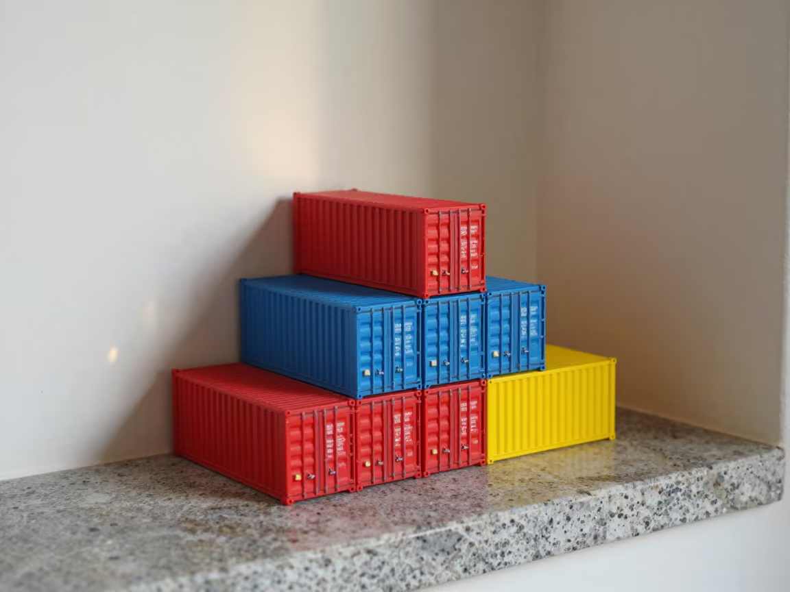 Busan Container Port Stacked Cargo Aerial View in on a stone ledge in Busan