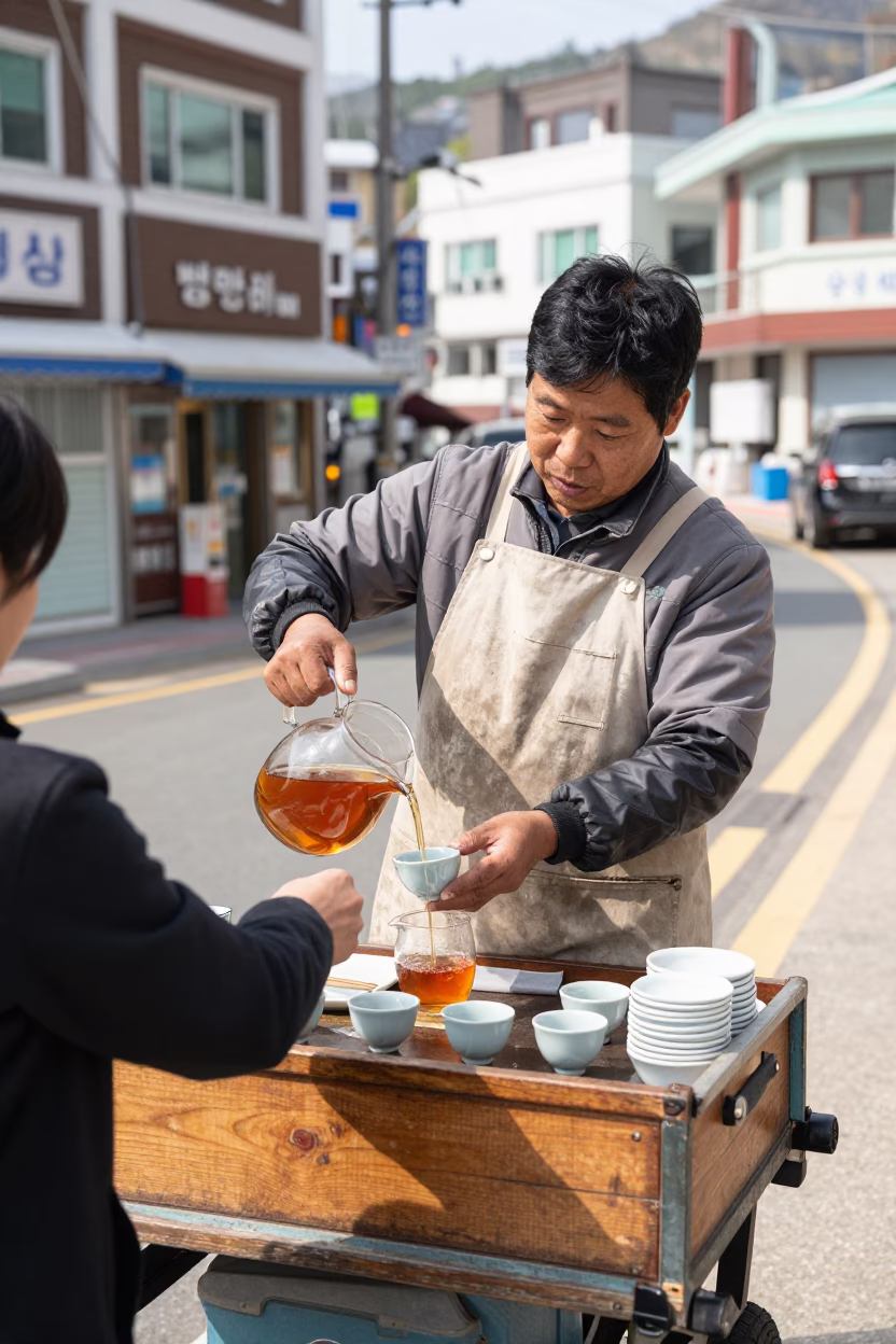 Busan Customer at Flat Noon Light in in Busan, South Korea