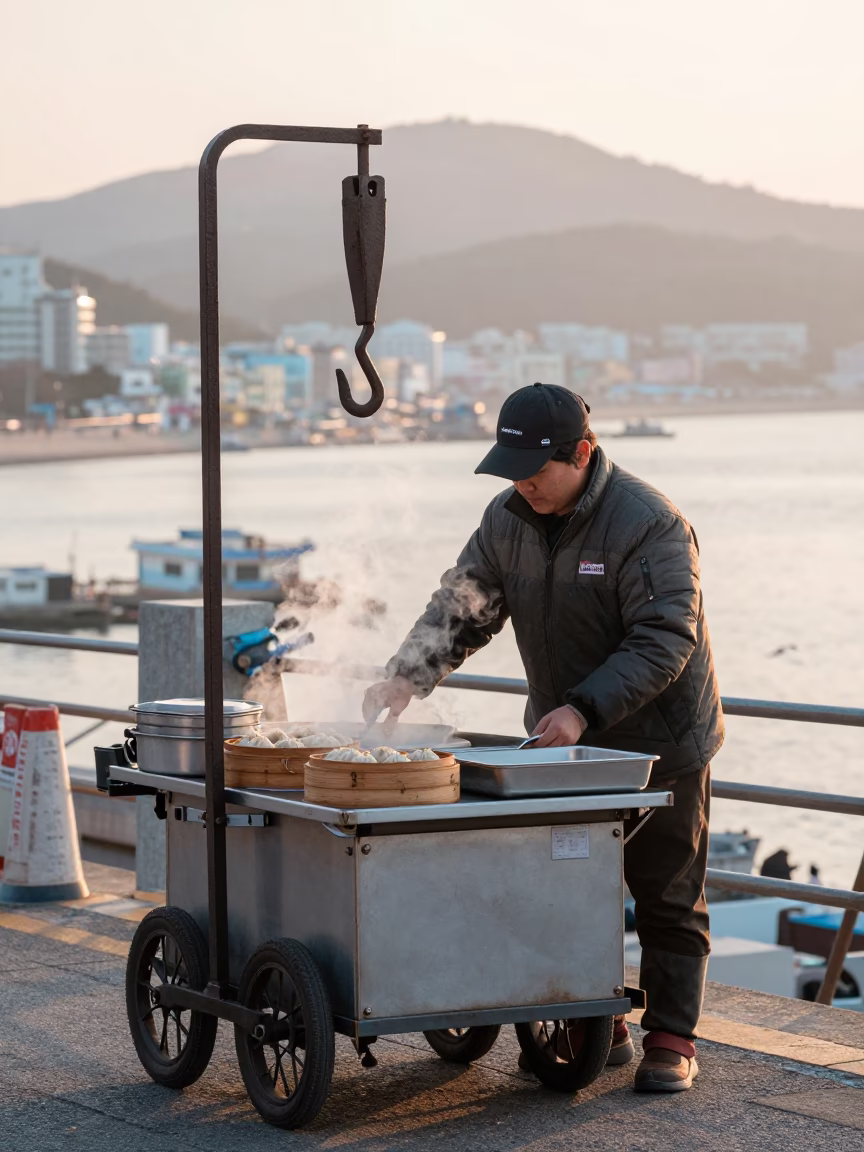 Busan Dim Sum at The Early Morning Light in in Busan, South Korea