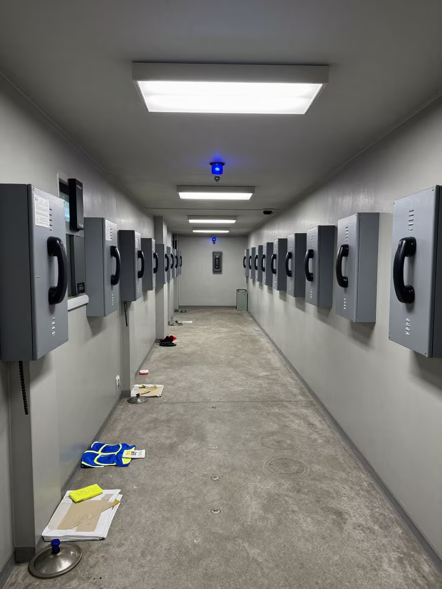 Busan Dock Office Intercom Spare Handset Box Night in inside a dispatch office above the dock near Busan