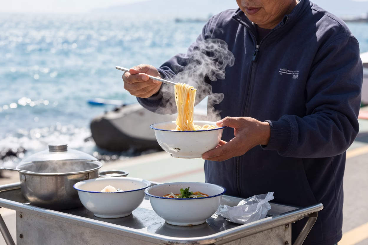 Busan Enamel Bowls at Midday Light in in Busan, South Korea
