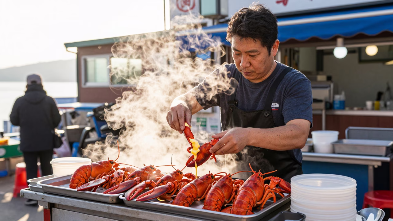 Busan Lobster Dinner at The Early Afternoon Light in in Busan, South Korea