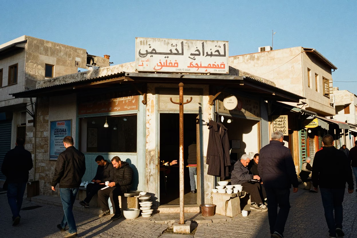 Busy Amman Street Scene with Salt Cellar and Coat Hook in Late Afternoon Light in in Amman, Jordan