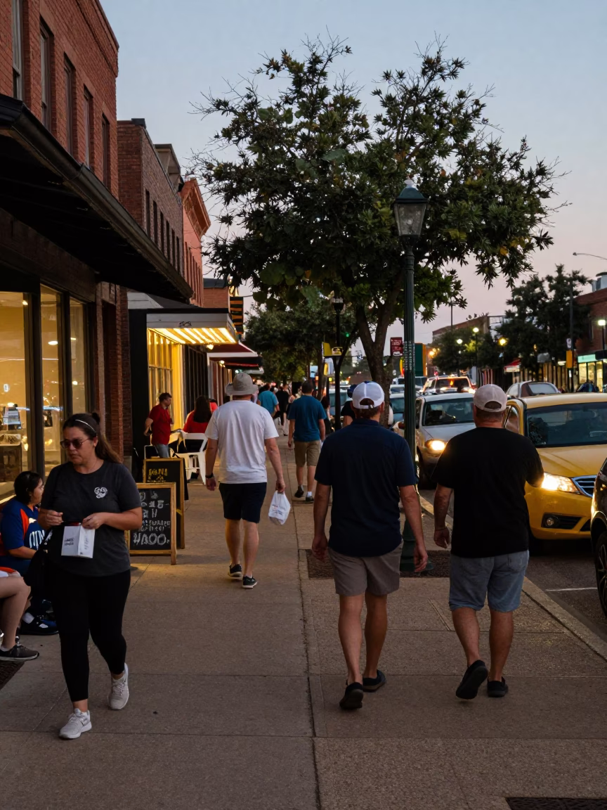 Busy Austin Texas Evening Scene with Local Street Activity and Urban Details in in Austin, Texas, United States