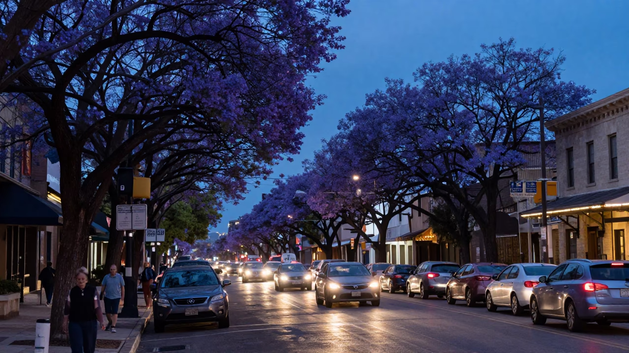 Busy Boulevard in Austin at Blue Hour in in Austin, Texas, United States