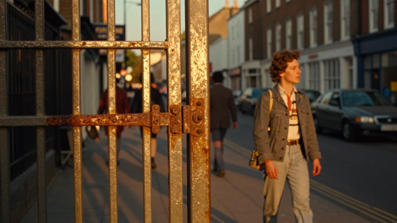 Busy Bristol Street Scene Honeyed Evening Light Vintage 1970s Aesthetic in in Bristol, United Kingdom