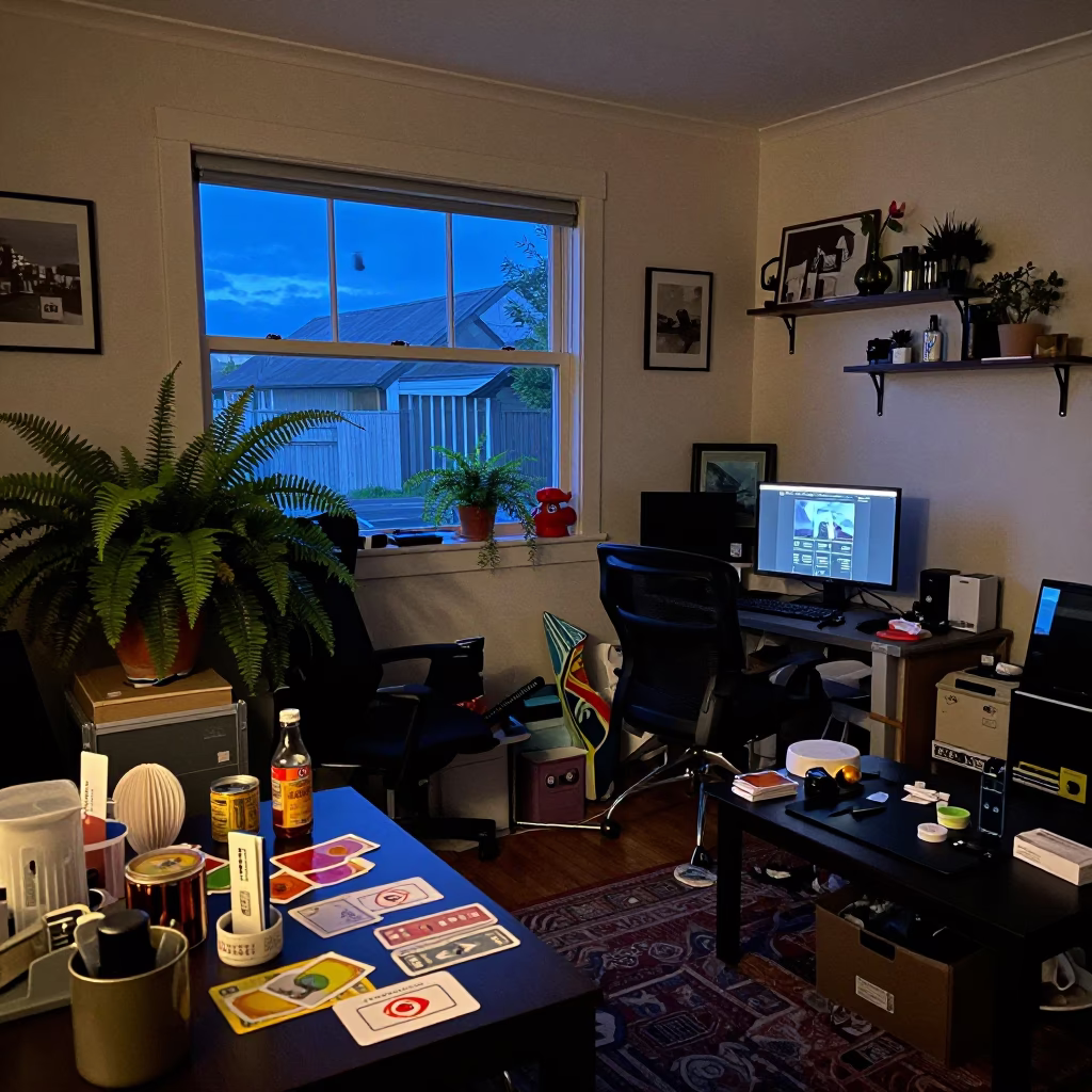 Busy Christchurch Evening Interior with Ferns and Cards Near Tidal Water in in Christchurch, New Zealand