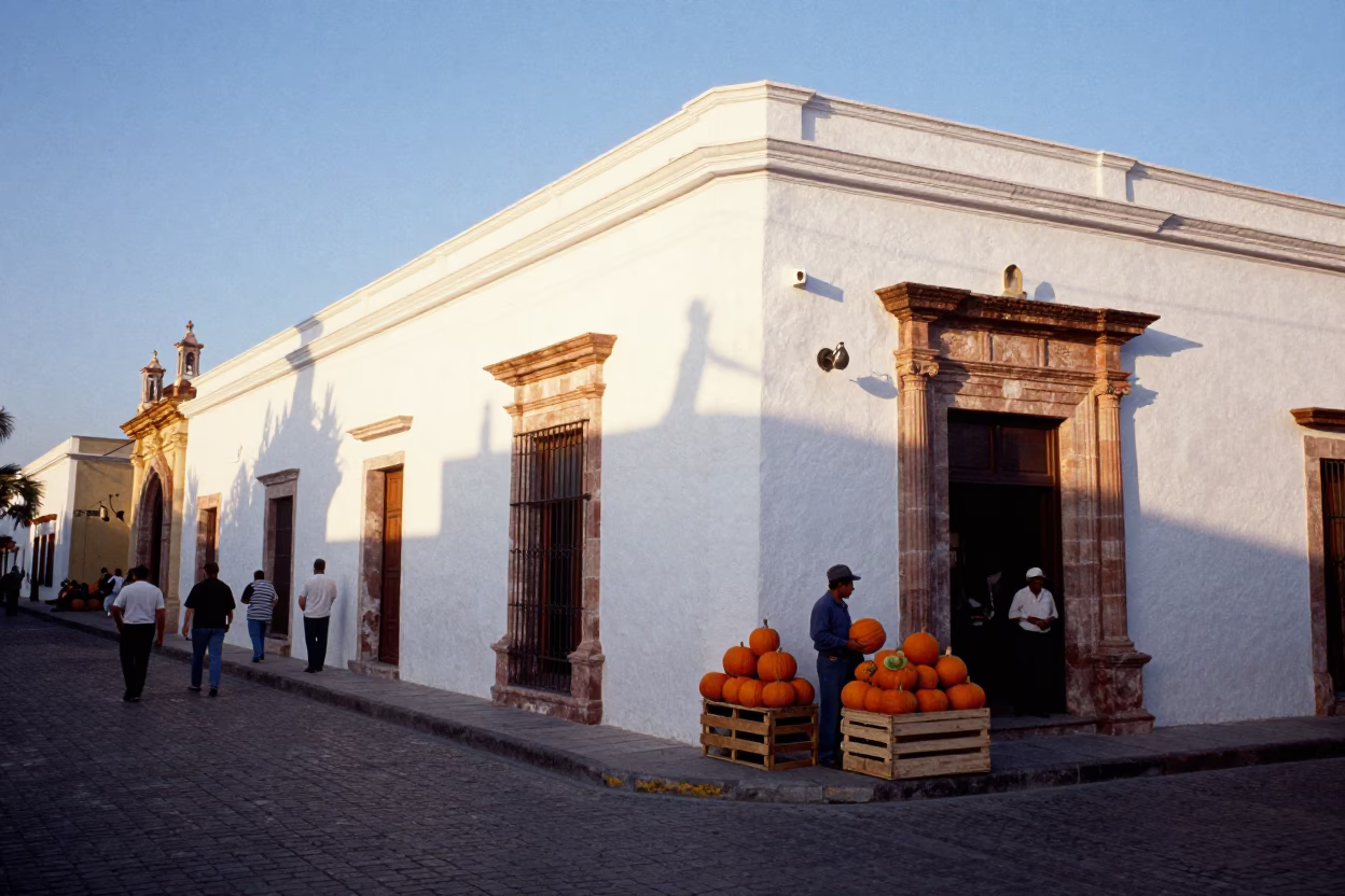 Busy Colonial Street Corner in Merida Mexico Summer Evening Life in in Merida, Mexico