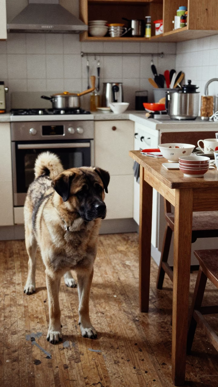Busy East Berlin Kitchen Scene With Tosa Dog And Vintage Household Items in in Berlin, Germany