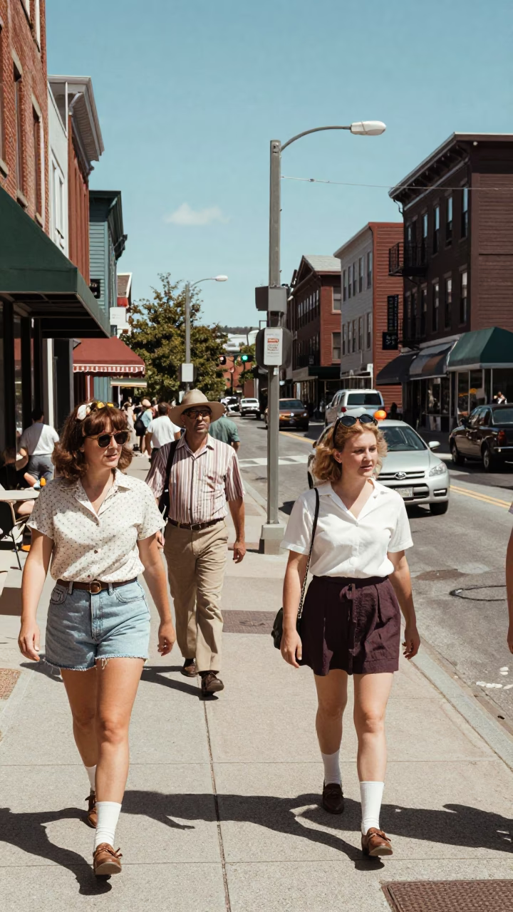 Busy Halifax Nova Scotia Midday Street Scene with Vintage 1970s Atmosphere in in Halifax, Nova Scotia, Canada