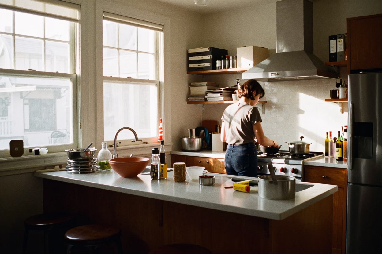 Busy Kitchen at The Late Morning Light in San Francisco in in San Francisco, California, United States