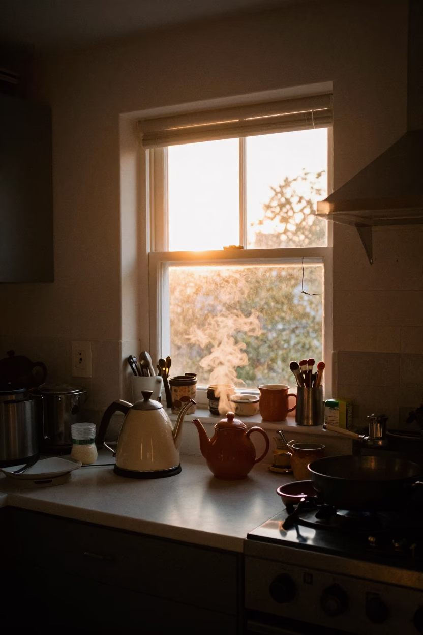 Busy Kitchen in London at Golden Hour in in London, United Kingdom