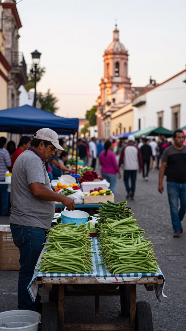 Busy Late Afternoon Street Scene in Guadalajara Mexico with Local Market Activity in in Guadalajara, Mexico