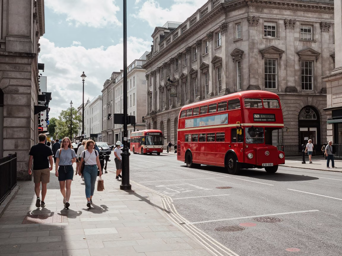 Busy Liverpool Street Scene at Midday with Vintage 1960s Atmosphere in in Liverpool, United Kingdom