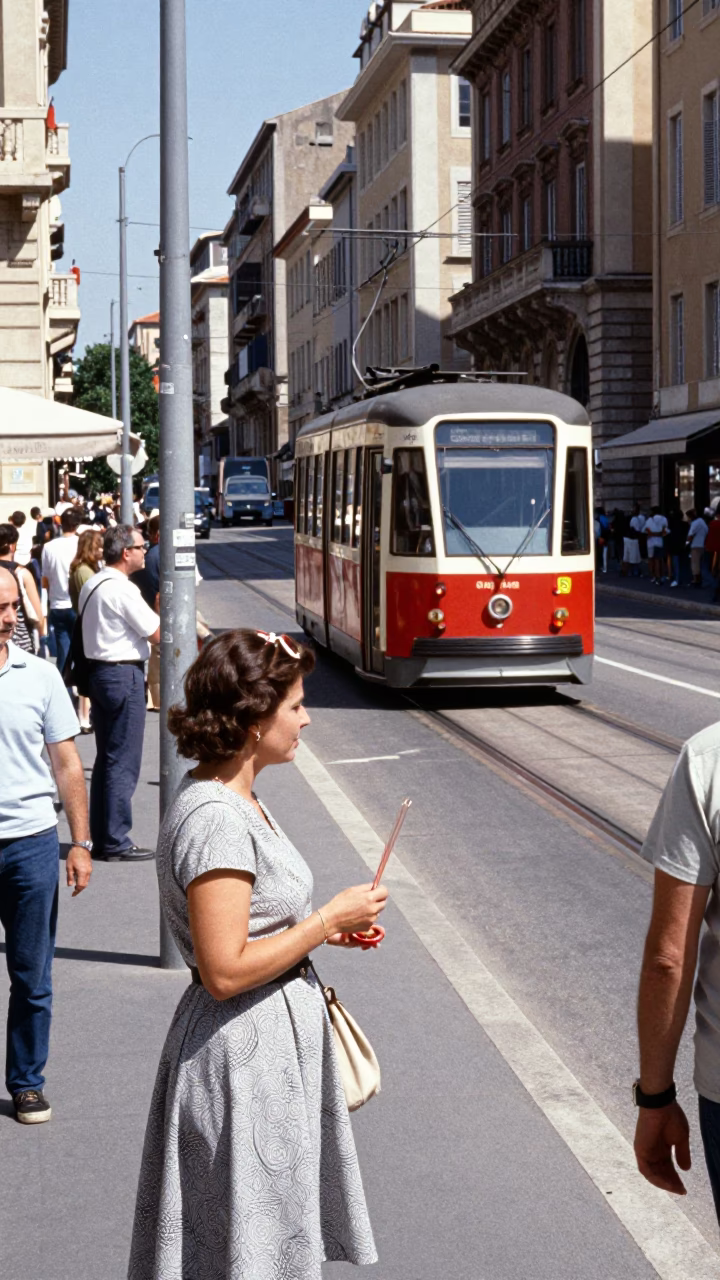 Busy Midday Street Scene in Marseille France with Funicular and Local Life in in Marseille, France