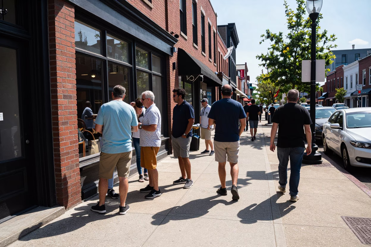 Busy Nashville Tennessee Street Scene in Bright Midmorning Light with Local Details in in Nashville, Tennessee, United States