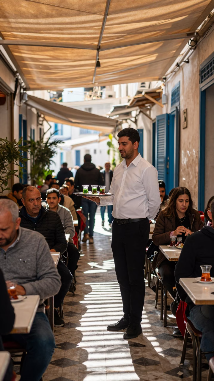 Busy Terrace in Tunis in in Tunis, Tunisia
