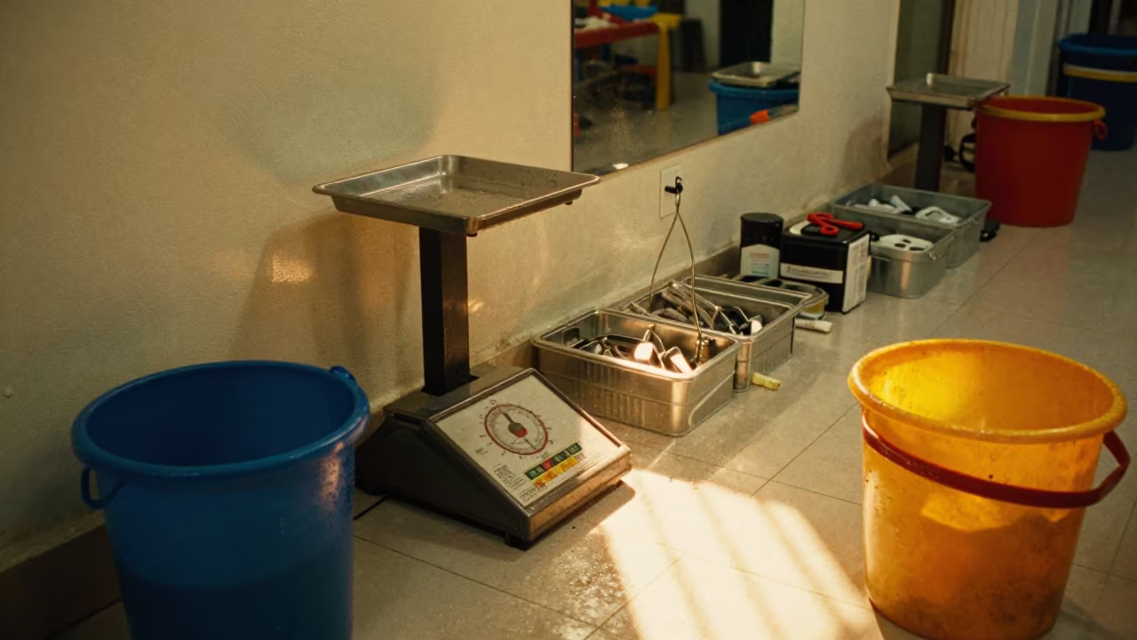 Butcher Scale Tare Tray in Ipoh Fitting Room in inside a fitting room corridor in Ipoh