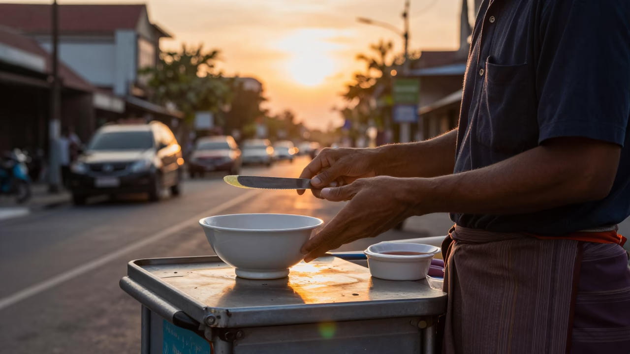 Butter Knife in Denpasar at Sunset Light in in Denpasar, Indonesia