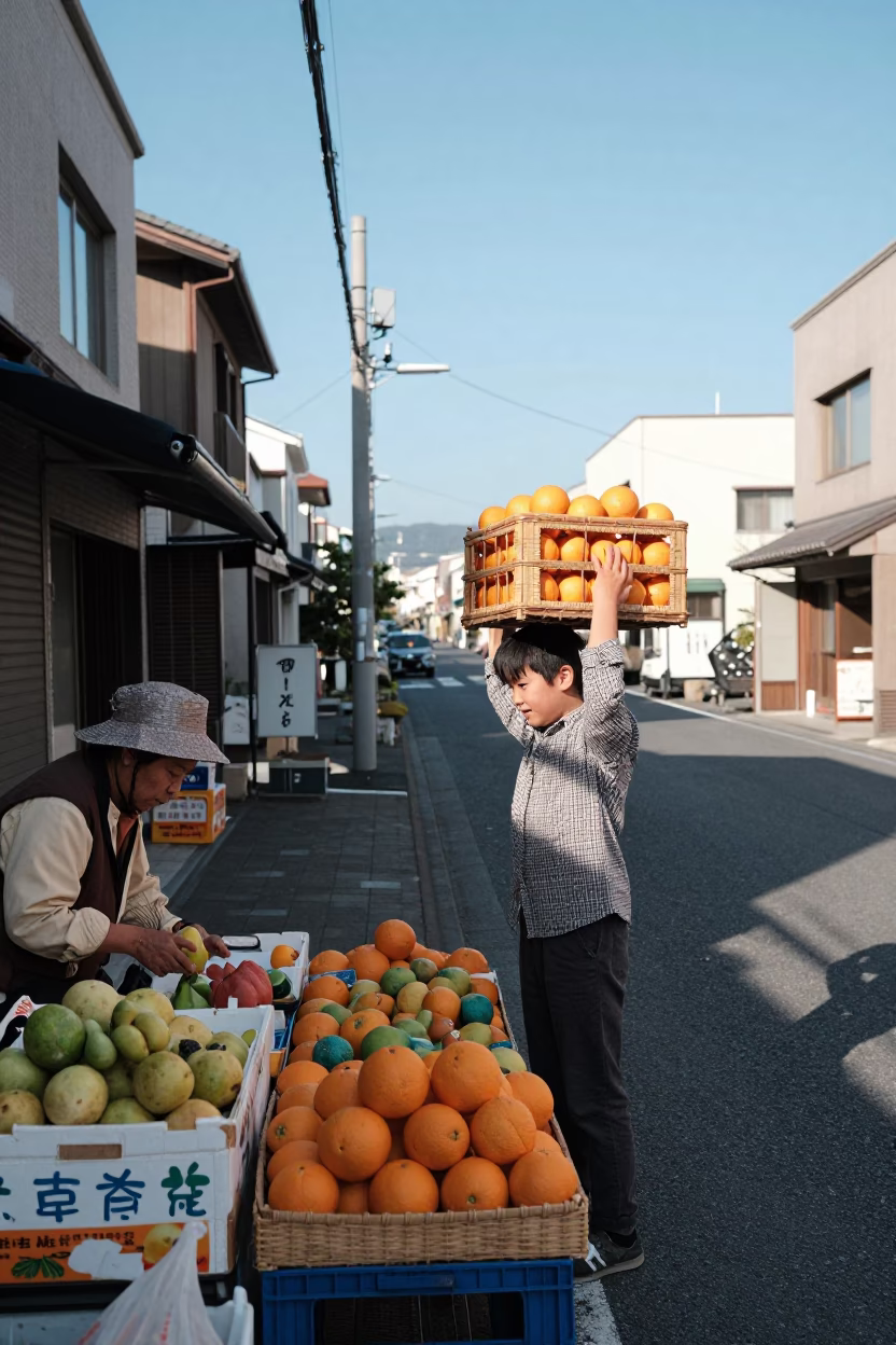 Buying Fruit in Fukuoka in in Fukuoka, Japan