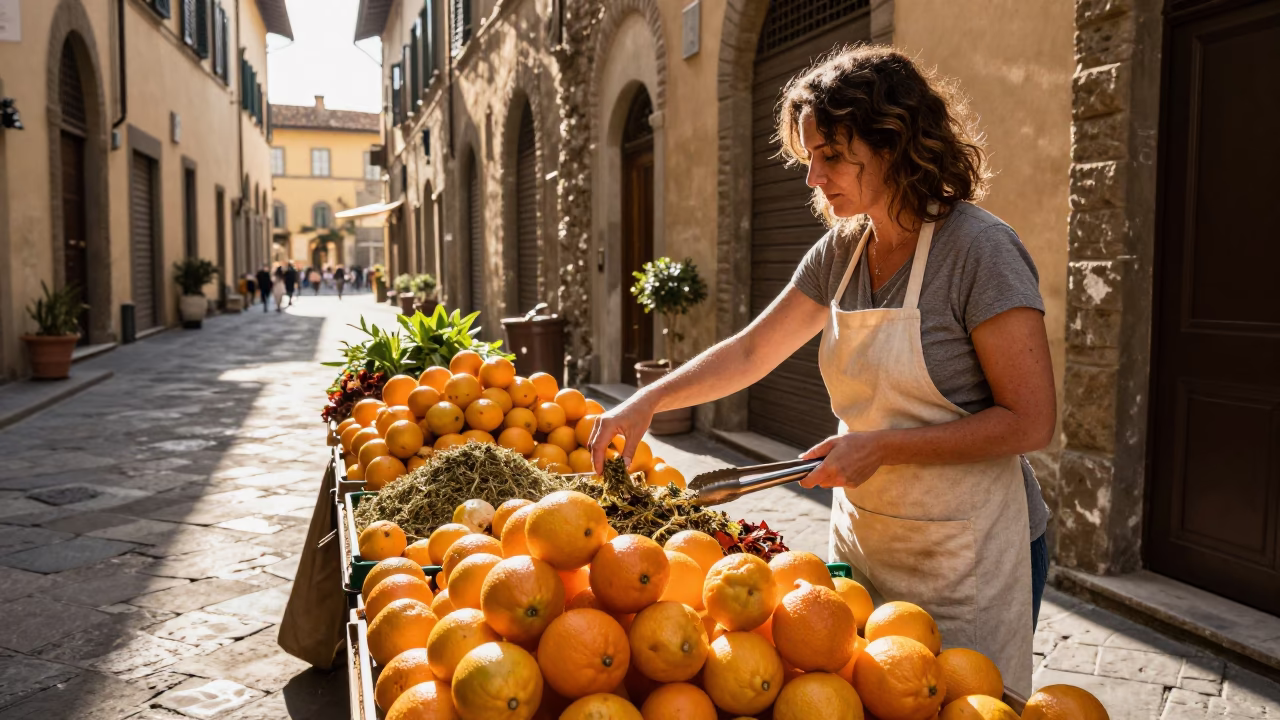 Buying Herbs in Florence in in Florence, Italy