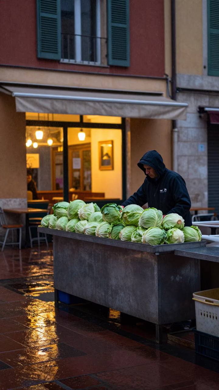 Cabbage Vendor in Nice in in Nice, France
