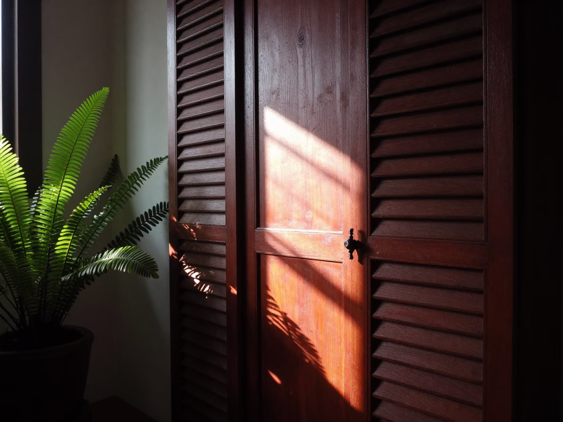 Cabinet Door in Phuket at The Late Afternoon Light in in Phuket, Thailand