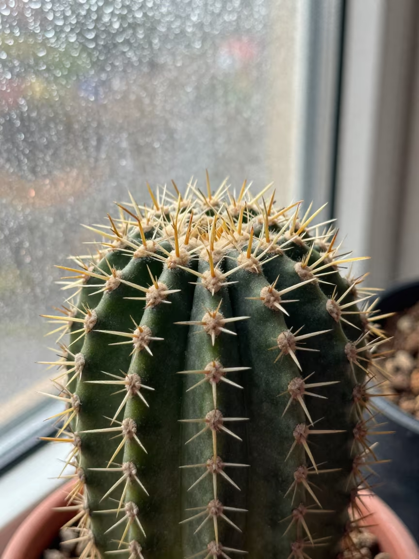 Cactus Spine Cluster Inside Split Seed Pod in inside a seed pod split open near Udu