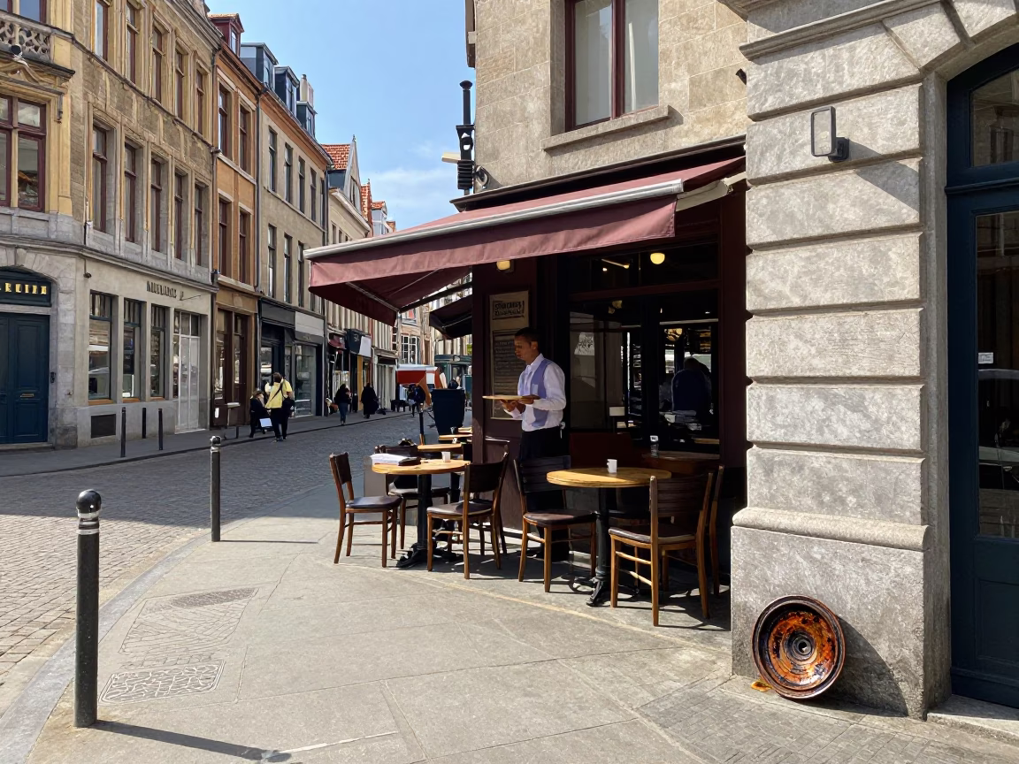 Café Corner in Brussels in in Brussels, Belgium