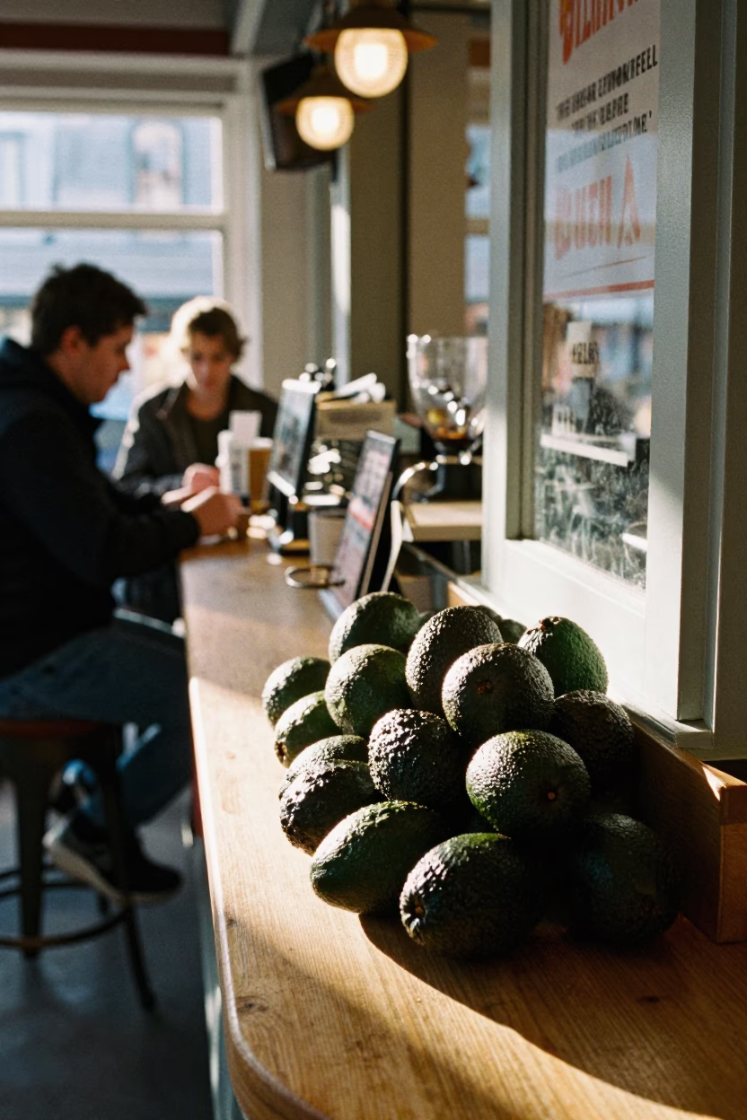Cafe Counter at The Early Afternoon Light in Quebec City in in Quebec City, Quebec, Canada