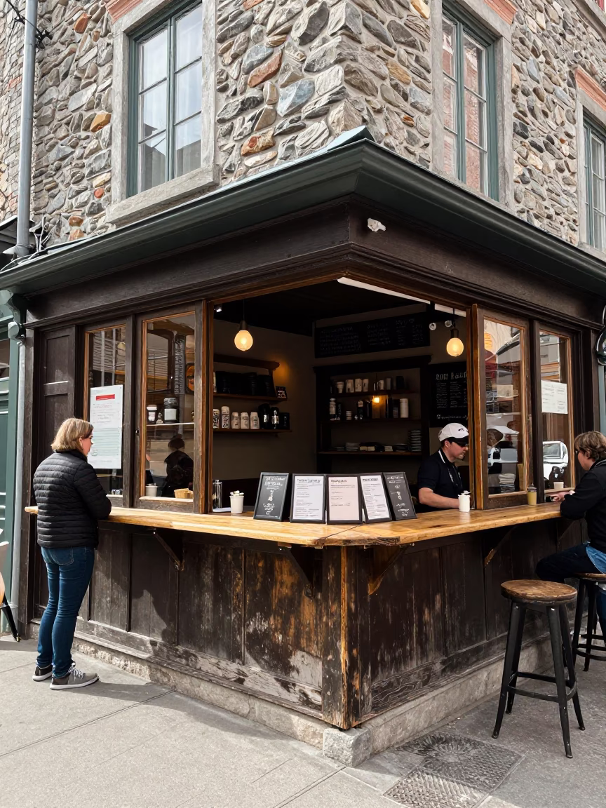 Café Counter in Quebec City in in Quebec City, Quebec, Canada
