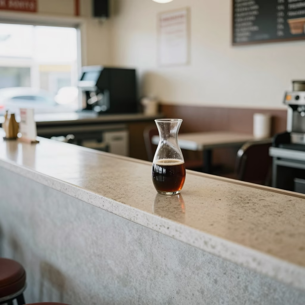 Cafe Counter in San Diego at Flat Noon Light in in San Diego, California, United States