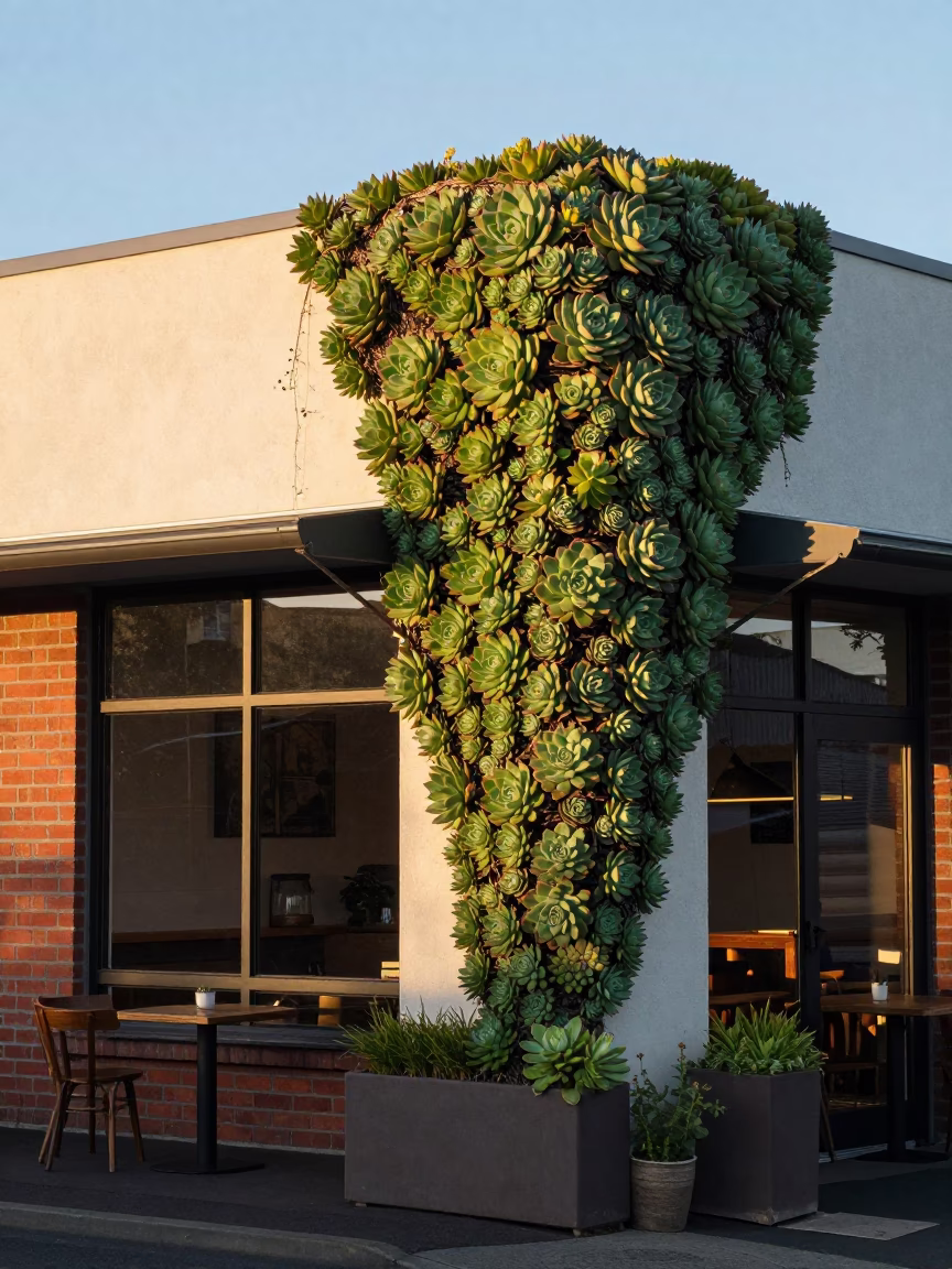 Cafe Exterior in Christchurch at First Light Of Dawn in in Christchurch, New Zealand